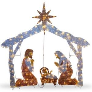 nacimiendo con luces de navidad