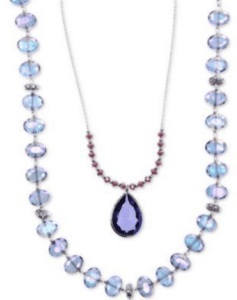 Collar 2 en 1 con cuentas azules en tono plateado de Lonna & Lilly