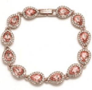 Pulsera de lágrima nupcial chapada en oro rosa