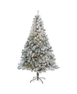 arbol de navidad con decoraciones blancas