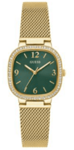 GUESS Reloj de pulsera cuadrado redondeado