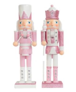 cascanueces de color blanco y rosado