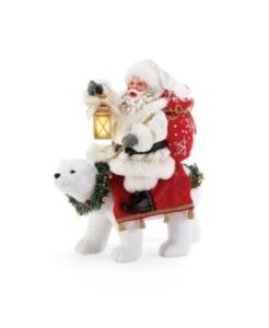 papa noel sobre un oso polar decoración de navidad