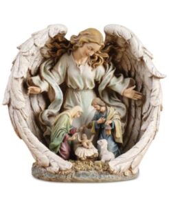 nacimiento con un angel de la guardia