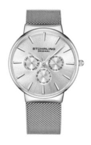 Reloj de pulsera de acero inoxidable con malla plateada
