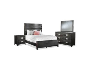 cama doble con mesa de noche y guardaropa